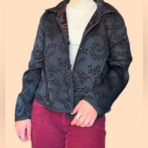 Reversible Vintage Brocade Button-Up